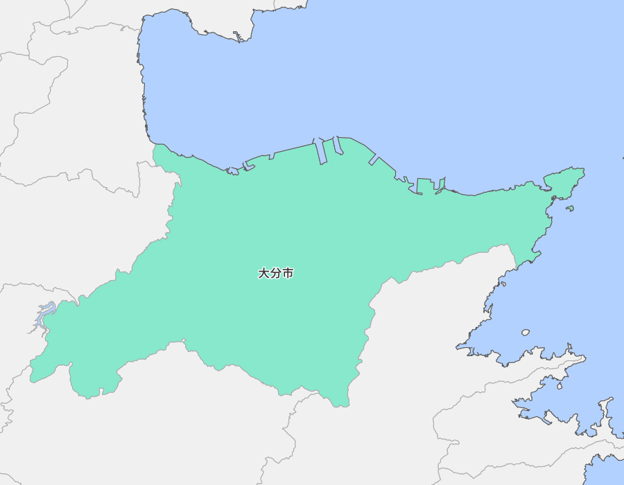 大分市と周辺の地図